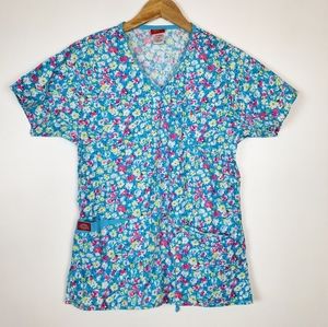 Dickies scrub top like new floral print